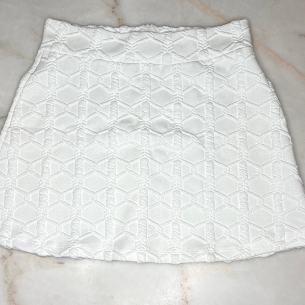 ASOS White Textured A‎ Line Mini Skirt Womens Size 10 NWT Summer Classic